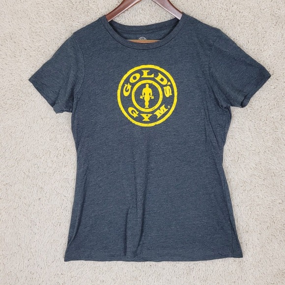 Golds Gym Shirt Top‎ Women's Size 2X Gray Heathered STRONGER THAN THE BOYS S/S - Picture 1 of 9